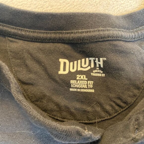 Duluth Mens Henley Shirt 2XL Black Longtail Relaxed Fit Cotton With Flaws Casual - Picture 13 of 15